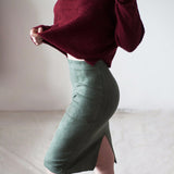 Solid Color Sexy High Waist Package Hip Skirts