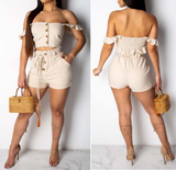 Women'S Fashion Solid Color Vest Two-Piece Suit