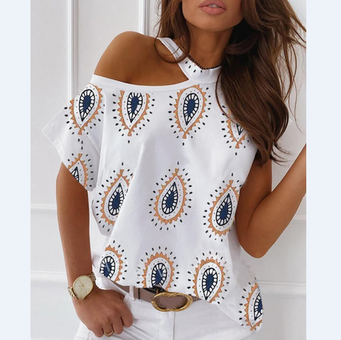 Printed Fashion Casual Round Neck Short Sleeve T-Shirt