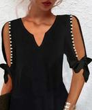Solid Color Women'S Black Bubble Short Sleeve Dress
