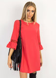 Women's Solid Color Long Sleeve Dress