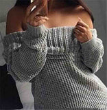 Fashionable Loose Long-Sleeved Knit Sweater
