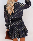 Sexy Long Sleeve V-Neck Ruffle Dress