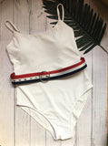 Solid Color Sexy White One Piece Swimwear