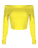Solid Color Sexy Temperament One-Neck Long-Sleeved T-Shirt Top