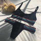 Fashion Bikini Sequins Split Swimsuit
