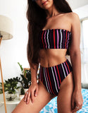 Sexy Striped High Waist Bikini