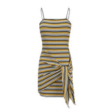 Fashion Sexy Women'S Sling Striped Irregular Dress