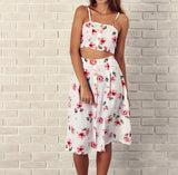 Fashion Sexy Two-Piece Suit Printed Sleeveless Dress