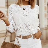 Casual Long-Sleeved White Top