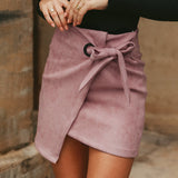 Solid Color Irregular Bag Hip Skirt