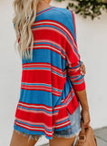 Women'S Sexy Round Neck Striped Print Sweater
