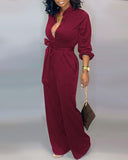Women's Sexy Long Sleeve Printed Jumpsuit