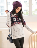 Sweet round neck long-sleeved sweater