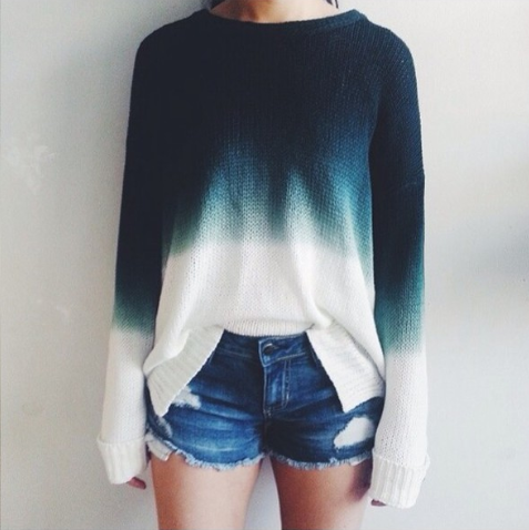 Retro round neck long-sleeved knit sweater