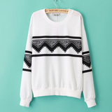 Loose long-sleeved printing sweater