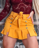 Women Loose Yellow High Waist Shorts
