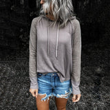 Casual Round Neck Long-Sleeved Hooded Sweater