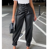 Women'S Black Casual Elegant Trousers