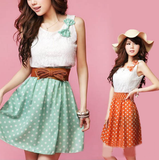 Slim cute bow vest dress