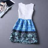 Vintage Jacquard Printed Sleeveless Dress
