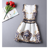 Fashion Jacquard Printed Sleeveless Dress