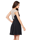 Retro lace sleeveless V-neck vest dress