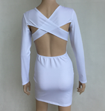 Sexy fashion white halter dress