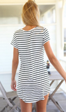 Sexy striped short-sleeved dress