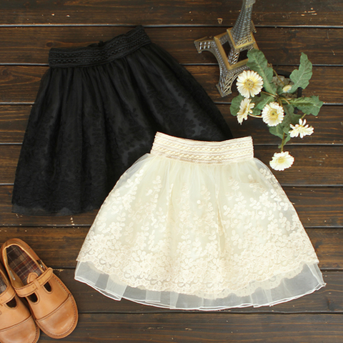 Sweet Embroidered Lace Skirts