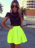 Fluorescent Green Half-Length Skirt