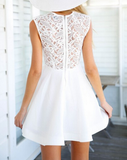 Slim Stitching Lace Sleeveless Dress