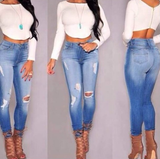 Spring and summer hole jeans