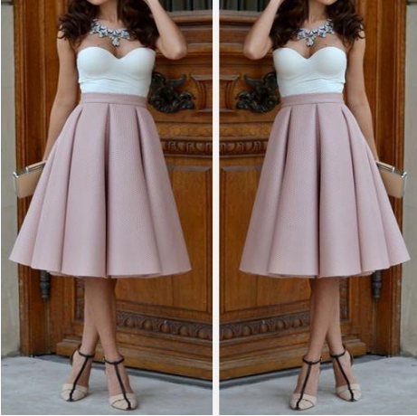 Elegant high waist sleeveless skirts