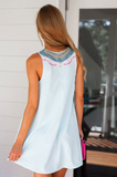 Round Neck Printed Sleeveless Vest Dress