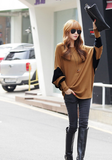 Loose round neck long-sleeved T-shirt