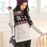 Sweet round neck long-sleeved sweater