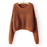 Coffee Long Sleeve Corn Kernels Crop Sweater