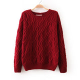 Loose round neck long-sleeved sweater