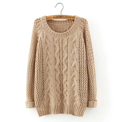Loose round neck knit sweater