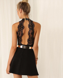Fashion sexy lace halter dress