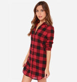 Long-sleeved plaid shirt