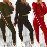 Women'S Long-Sleeved Fashion Leisure Sports Two-Piece Suit