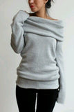Slim long-sleeved knit sweater