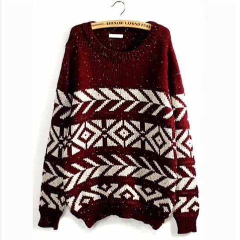 Casual round neck long-sleeved sweater