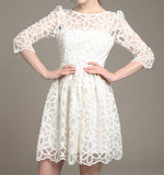 Slim Round Neck Lace Dress