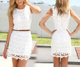 Slim Package Hip Lace Vest Dress