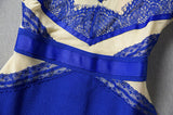 Blue Stitching Lace Dress