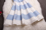 Embroidered Organza Striped Skirt Fashion Dress