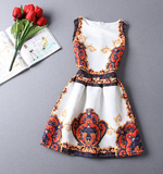 Slim Jacquard Printed Sleeveless Dress